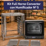 Kit FULL Horno Convector con Humificador Nº 5 Horno VHC-4A Ventus + Mesón con Bandejero y 7 Bandejas Extra